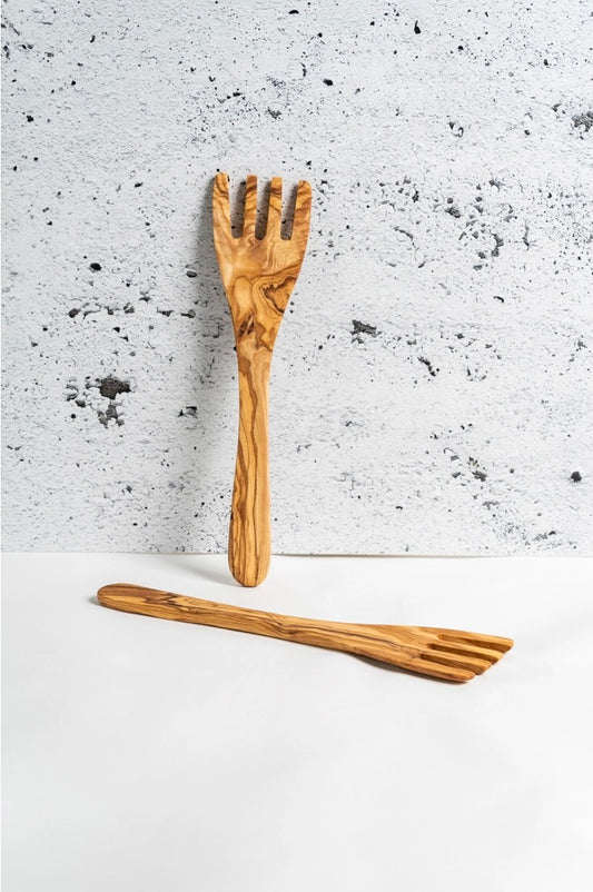 Olive Wood Serving Spatula Forks